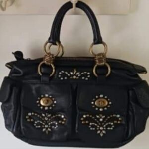 Isabella Fiore Black Leather Handbag